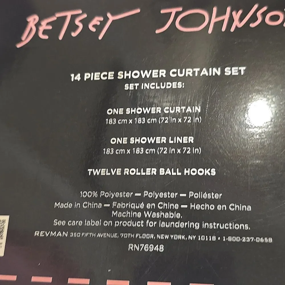 Betsey Johnson Butterfly Dance 14-PC Shower Curtain‎ Set